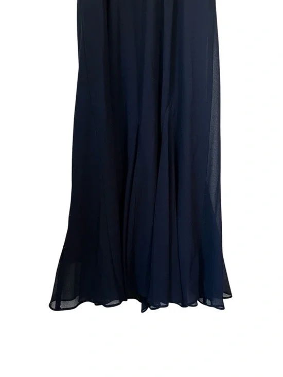Vintage R&M Richards Maxi Dress Blue Beaded Evening Wedding Cocktail - Picture 6 of 8